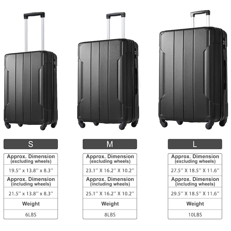 24" Single Luggage Spinner Suitcase & Builtin TSA Lock Durable